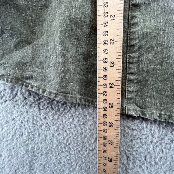 Hearts of Palm Linen Blend Button Down Shirt Olive Green Women's 14 - Picture 9 of 12
